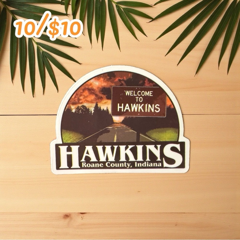 Stranger Things Welcome to Hawkins Sticker – Indiana Sign, Glossy 2.5”